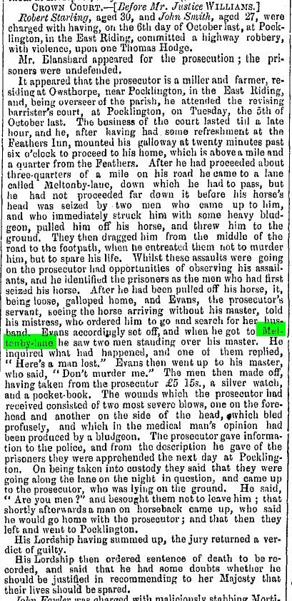 Meltonby Assault 1852